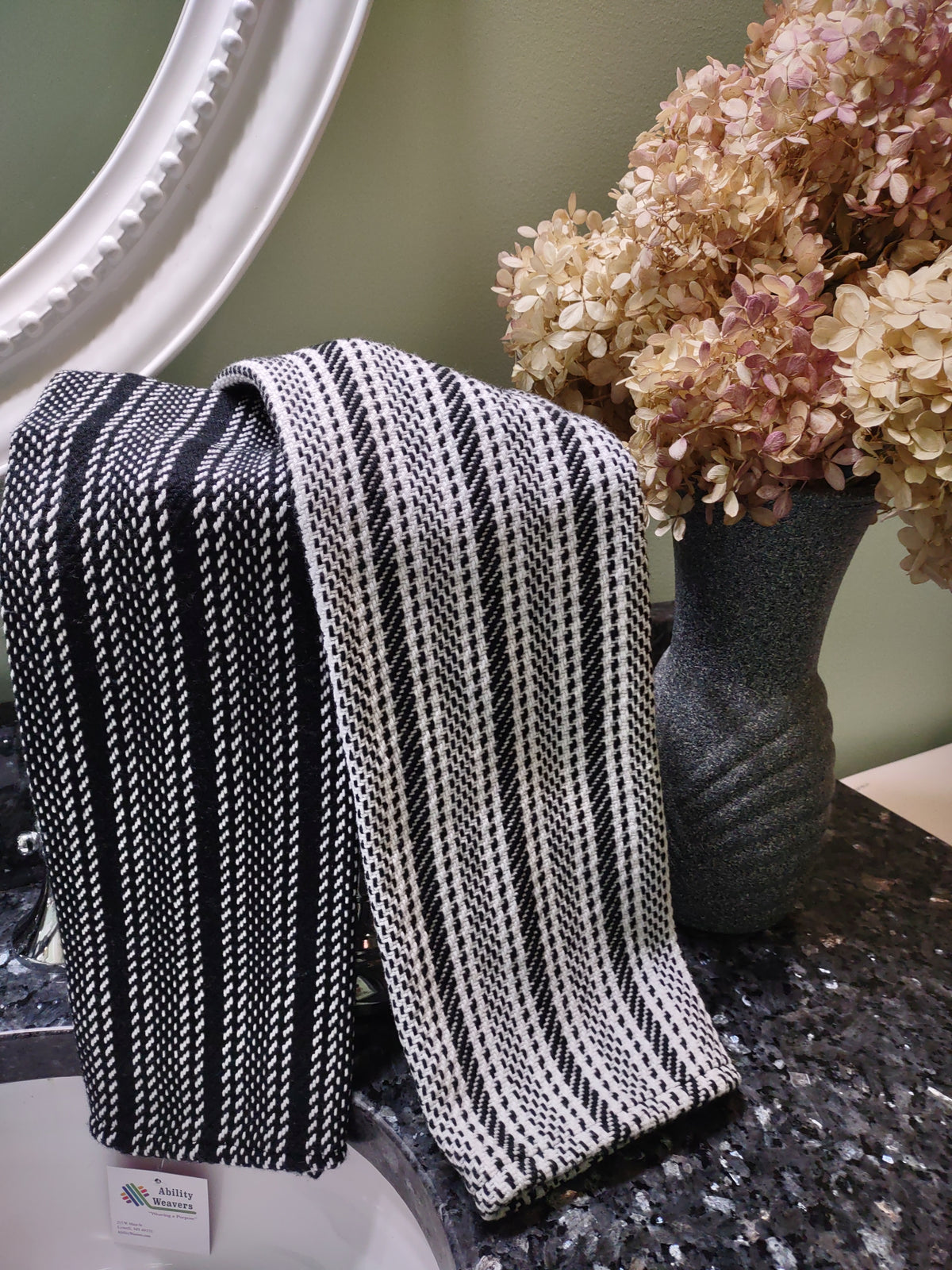 Classic Black & White Handwoven Towels