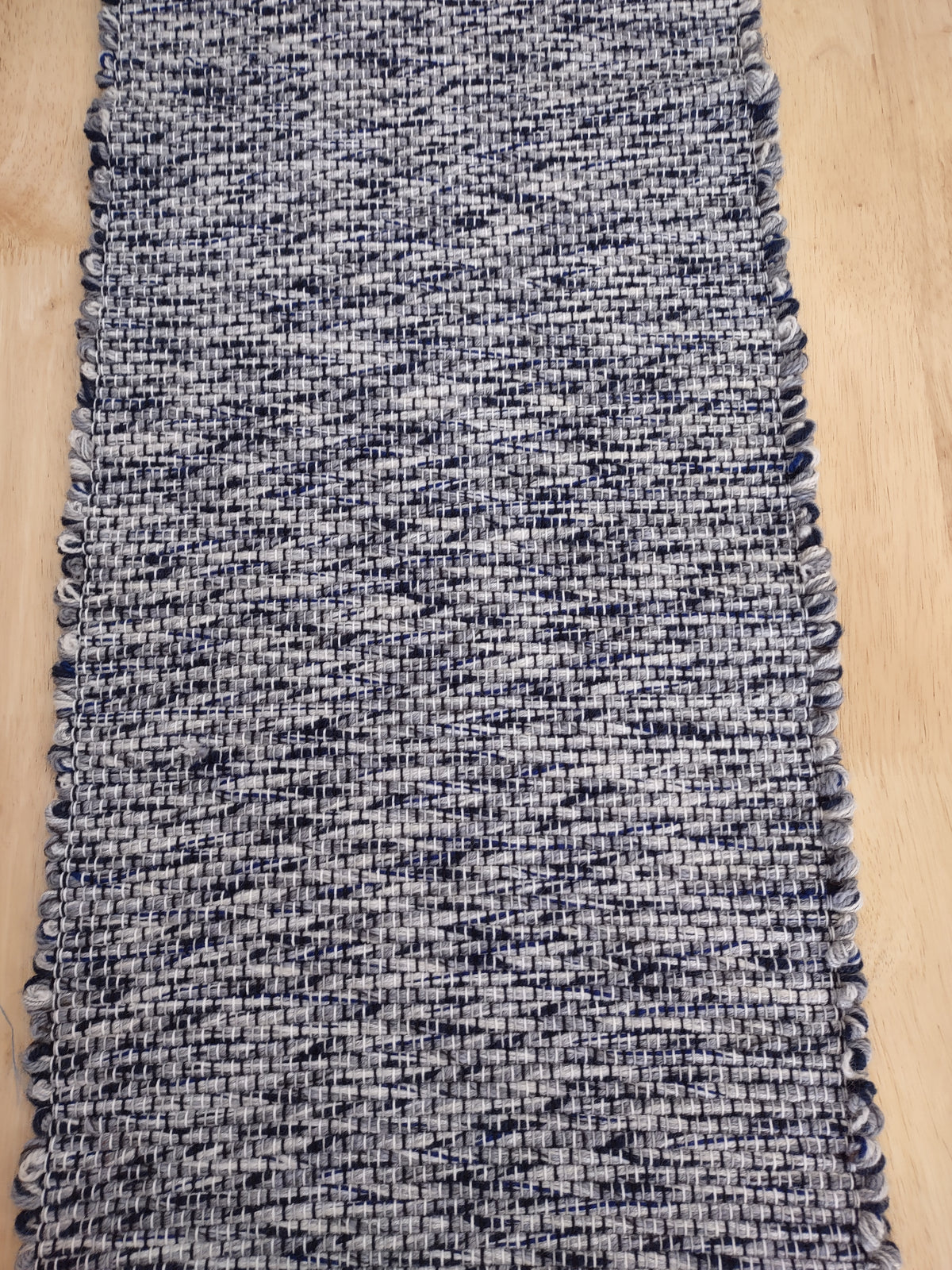 Blue Wool Table Runner 14x68 inches  #2764