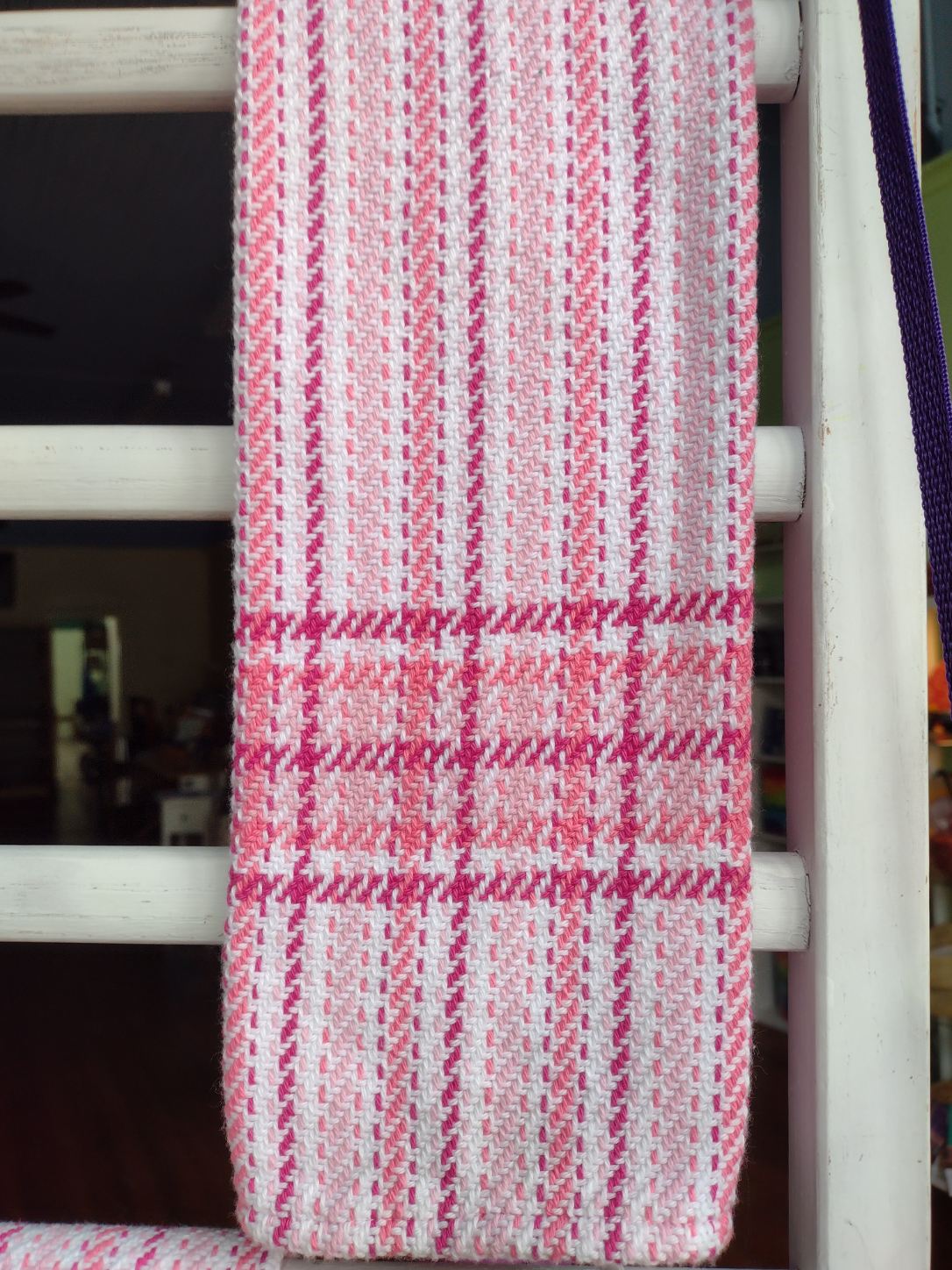 Pink and White towel with End Stripes, Two styles, Support Pink Arrow