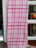 Plaid Pink & White Towel, Supports "Pink Arrow"